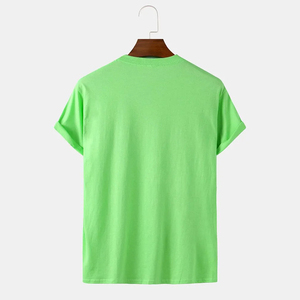 T-shirt vert à manches courtes pour homme avec imprimé phases de lune, col rond, coupe décontractée, 100 % coton jersey - Product Image 2