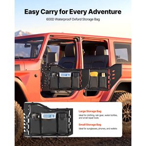 Puertas Tubulares Compatibles con Jeep Wrangler JL 2018-2026 y Gladiator JT 2020-2026, de Acero, Delanteras y Traseras, con Iluminación Todoterreno - Product Image 4