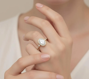 Bague de fiançailles pour femme en or jaune 2 carats avec diamant ovale, certifiée GIA, style classique, diamants naturels - Product Image 3