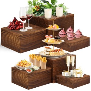 Art Deco Inspired Walnut Wood Cake Stand - Wholesale - Product Image 2