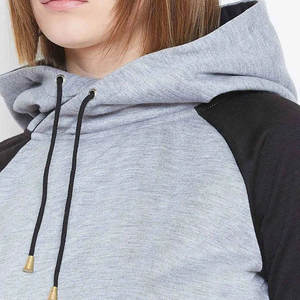 Women's Winter Grey Black Pullover <b>Hoodie</b> 100% <b>Polyester</b> Casual Regular Fit Front Customizable Sweatshirt - Product Image 6
