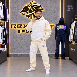 Oversized Chenille Letter Pullover Hoodie Set for <b>Men</b> Heavyweight Fleece Sweatshirt <b>Cuffed</b> <b>Jogger</b> Winterwear Custom Label OEM - Product Image 3