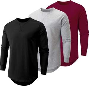 เสื้อคอกลมแบบใหม่ปี 2025 แขนยาวสั่งทำได้ ผ้าสีพื้นแบบวินเทจ ล้างสีแบบแอซิด หนัก 310GSM ผ้าฝ้าย 100% แห้งเร็ว ระบายอากาศได้ดี - Product Image 4