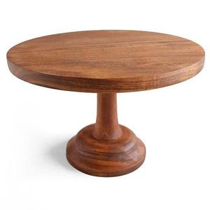 Soporte redondo de madera para tartas, pedestal de madera de mango, servidor de postres hecho a mano, exhibidor de postres para bodas, fiestas, hogar, artesanal de madera. - Product Image 4