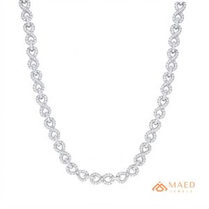 Collier en argent sterling 925 avec moissanite, chaîne fine tendance, design maillon infini, style pendentif élégant New York City - Product Image 1