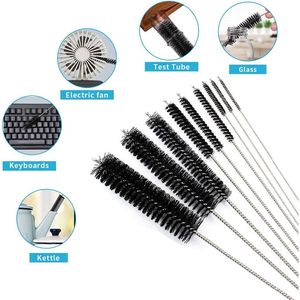 10pcs Set of Flexible <b>Drain</b> <b>Brush</b> Straw Cleaner 61Inch Stainless Steel Double-Ended Hose <b>Brush</b> 8.2Inch N Pipe Cleaners <b>Brush</b> - Product Image 5
