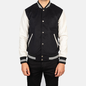 เสื้อแจ็คเก็ตแฟชั่นสไตล์วาร์ซิตี้สำหรับผู้ชาย เสื้อแจ็คเก็ตเบสบอลสุดเทรนดี้สำหรับผู้ชาย เนื้อผ้านุ่มสบายเหมาะสำหรับชุดกีฬา - Product Image 1