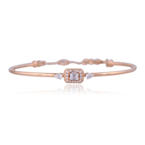 กำไลข้อมือเพชรทรงเหลี่ยมมรกตประดับเพชรแบบ Halo ทองคำขาว 18K หรูหรา สำหรับผู้หญิง งานแต่งงาน - Product Image 3