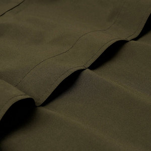 Veste Safari Homme Vert Olive Col Montant Fermeture Éclair Style Vêtement de Travail Automne Coupe Droite Tissu Toile - Product Image 4