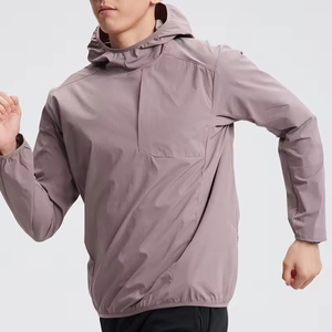 2026 Latest Fashion Waterproof <b>Pullover</b> Hooded <b>Jacket</b> Breathable Sports Outerwear for Running Canvas Fabric Coated <b>Jackets</b> <b>Mens</b> - Product Image 1