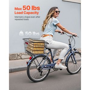 Cestino Posteriore per Bicicletta in Metallo Resistente con Luce Riflettente e Copertura Impermeabile, Sgancio Rapido - Product Image 3