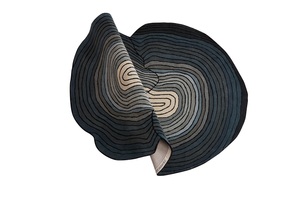 Tapis de prière personnalisable en laine de Nouvelle-Zélande tufté à la main Teal Twister avec des propriétés anti-déchirure et anti-taches - Product Image 3