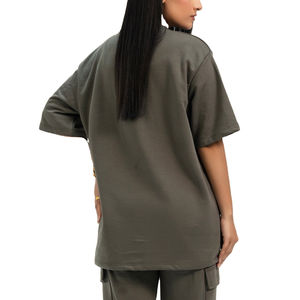 Camiseta al por mayor personalizada, transpirable, lisa, con cuello redondo para mujer, talla grande, fabricada, camisetas lisas con cuello redondo para mujer, logotipo personalizado - Product Image 4