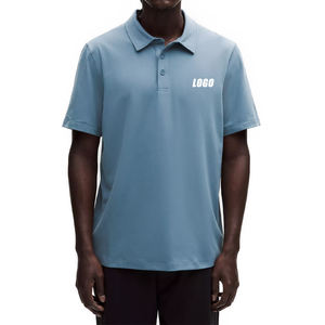 Polo de manga corta de jersey suave de marca privada para hombre, transpirable, elástico, cómodo, informal, con opción de logotipo personalizado. - Product Image 1