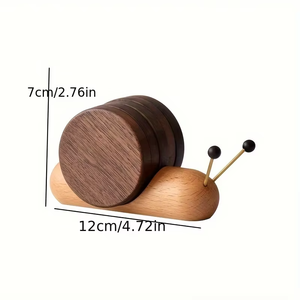 Ensemble de sous-verres en bois en forme d'escargot, faits à la main, style nordique, en bois naturel et résine époxy, décoration de table de REHMAN CRAFT - Product Image 2