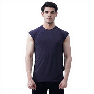 เสื้อกล้ามถักนิตติ้งสไตล์วินเทจ ซักแล้ว ผ้าฝ้าย 100% คอกลม แขนกุด สำหรับผู้ชาย สวมใส่สบายๆ ในฤดูร้อน ทรงหลวม ระบายอากาศได้ดี แห้งเร็ว - Product Image 4