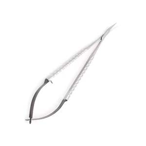 Micro-ciseaux Castroviejo à manche plat, courbés/droits, longueur 18 cm/7 po, tranchants, en acier inoxydable, pour usage ophtalmique - Product Image 3