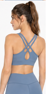 Women's Active Sports Bra Breathable Seamless Stretch Yoga Gym Fitness Running Crop <b>Top</b> U Neck Design Logo <b>Low</b> MOQ Medium - Product Image 4