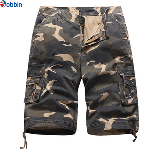 Pantalones Cortos Cargo de Camuflaje Morado para Hombre Bobbin, Cintura Media, Cierre de Botones, Transpirables, de Algodón, Estilo Casual - Product Image 3