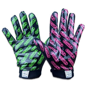 <b>Red</b> PU Leather Batting <b>Gloves</b> With White Currency Pattern Hook And Loop Closure Unisex Adult Training <b>Glove</b> - Product Image 3