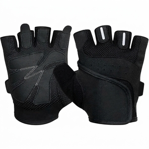Guantes Deportivos de Medio Dedo Negros, Transpirables, con Malla, Absorbentes de Impactos, para Gimnasio, para Hombres y Mujeres - Product Image 1