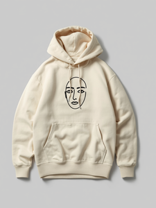 Service OEM personnalisé – Sweat à capuche unisexe minimaliste en coton 100 % avec sublimation, motif abstrait lignes artistiques, coupe oversize streetwear - Product Image 2