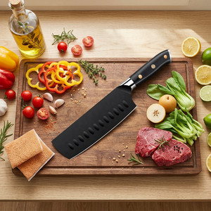 Couteau de chef artisanal en acier inoxydable avec manche en micarta et étui en cuir fin, couteau de boucher, couteau de cuisine, couteau de camping - Product Image 1
