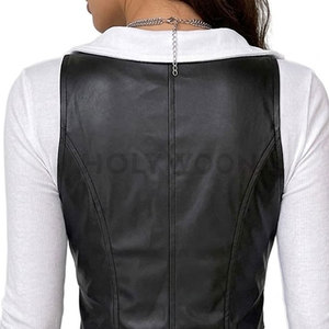 Chaleco de Cuero para Mujer, Impermeable, Ligero, Estilo Urbano, Ajuste Cómodo, Look Moderno para Uso Diario Informal - Product Image 6
