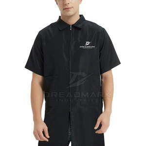 DREADMARK Men's Short Sleeve <b>Work</b> Coverall Customized Material Dust Proof Uniform with Front Zip Pockets <b>Waterproof</b> & Windproof - Product Image 3