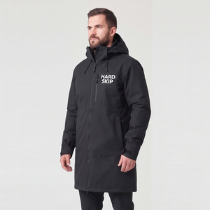 Customized <b>Men</b> Hard Shell <b>Coat</b> Embroidered Front Logo <b>Men's</b> Waterproof Hood Jacket Outdoor Hiking Camping <b>Coat</b> with Side Pockets - Product Image 3