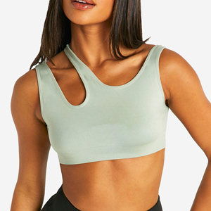เสื้อชั้นในกีฬาสำหรับผู้หญิงแบบ U-Neck Racerback รองรับทรงสูง พร้อมแผ่นรองถอดได้ ลายสก็อต ผ้าสแปนเด็กซ์/ไนลอน ระบายเหงื่อได้ดี เหมาะสำหรับโยคะ - Product Image 1