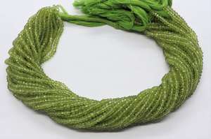 Cuentas facetadas de peridoto natural AAA, forma rondel, de 3.5 a 4 mm, perforadas en el centro, cuentas de peridoto verde, hilo de 13 pulgadas, a granel. - Product Image 5