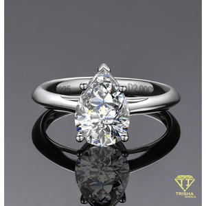 VVS Moissanite Diamond Pear Cut <b>Ring</b> 925 Sterling <b>Silver</b> <b>Solitaire</b> Center Stone Luxury Engagement Jewelry For Women - Product Image 1