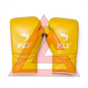 Factory Manufacture <b>Custom</b> Made Yellow Fly Boxing <b>Gloves</b> 100% Original Leather Professional Pro Punching Fly Boxing <b>Gloves</b> - Product Image 3