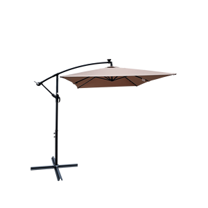 2x3M rettangolo esterno Patio ombrello ad energia solare illuminazione a LED impermeabile 6 costole a manovella Base per giardino giardino piscina - Product Image 4