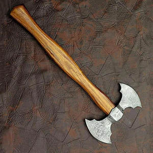 Damascus Steel Double Head <b>Axe</b> High Quality Pattern Steel Head With Natural <b>Wood</b> Handle For Outdoor Gear And Gifts - Product Image 1