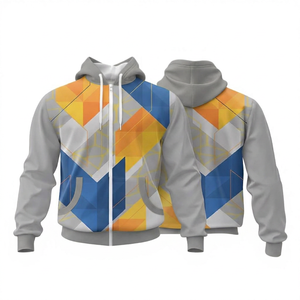 Full <b>Zip</b> Solid Winter Casual Hoodie Custom Logo OEM Art Print Sweatshirt Streetwear Wholesale - Product Image 2
