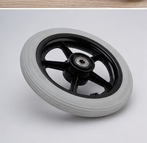 Roues avant de fauteuil roulant de 12 pouces sans chambre à air, roues de remplacement en mousse PU de 200 mm pour fauteuils de mobilité, durables et sans entretien - Product Image 6