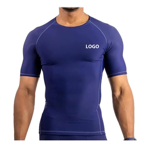 เสื้อรัดกล้ามเนื้อ MMA สำหรับผู้ชาย ผ้าสแปนเด็กซ์/โพลีเอสเตอร์ แขนสั้น พิมพ์ลายแบบ Sublimation รับผลิตตามแบบ OEM - Product Image 6