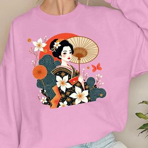 Sudaderas mujer Geisha elegante con kimono floral - Product Image 3