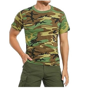 Camiseta Táctica para Hombre con Cuello Redondo y Estampado de Camuflaje Personalizado, MOQ Bajo, para Entrenamiento Deportivo y Caza, Transpirable - Product Image 3