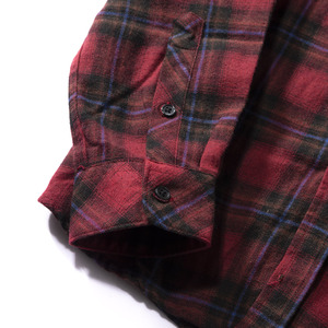 Chemises à manches longues en coton à carreaux rouges fantaisie, confortables et chaudes, pour hommes, chemise en flanelle à carreaux - Product Image 5