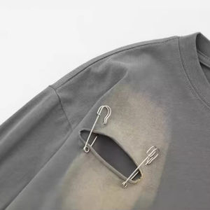 เสื้อยืดแขนยาวผ้าฝ้ายแท้แบบซักล้าง ดีไซน์สั่งทำได้ ลวดลายปรับแต่งได้ สไตล์ใหม่ เสื้อยืดแขนยาวแบบทำเก่า - Product Image 5