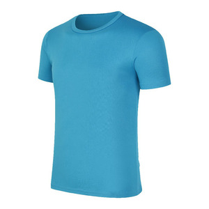 T-shirt publicitaire d'équipe à manches courtes en soie glacée à séchage rapide, col rond, avec logo personnalisé brodé ou imprimé OEM - Product Image 5