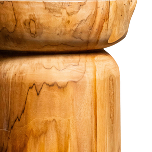 Tabouret en teck naturel rustique ARTERRA, artisanal, en bois massif, pour hôtel, villa, entrepôt, appartement - Product Image 2