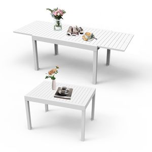 Adjustable Aluminum Patio <b>Dining</b> <b>Table</b> 35\" 71\" <b>Extendable</b> for Indoor & <b>Outdoor</b> Use E-Coating 4-6 Person Garden <b>Dining</b> - Product Image 1