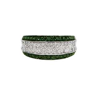 1.00 Ct Round Cut Natural White & <b>Green</b> Diamond Engagement Wedding <b>Ring</b> for Women 925 Sterling Silver Wholesale - Product Image 1