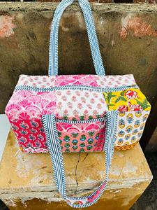 Nueva Bolsa de Mano Grande Personalizada de Algodón Acolchado, Bolsa de Hombro con Estampado Floral, Lavable, Bolsa de Viaje, Bolsas de Compras Ecológicas para Yoga - Product Image 6