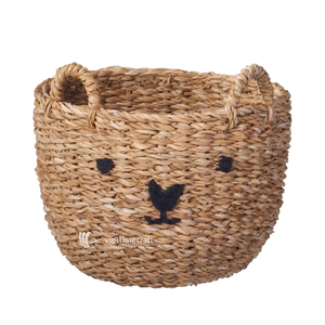 Panier de rangement écologique en jonc de mer, forme lapin, tressé à la main, naturel, multifonctionnel, pour chambre d'enfant et maison - Product Image 2
