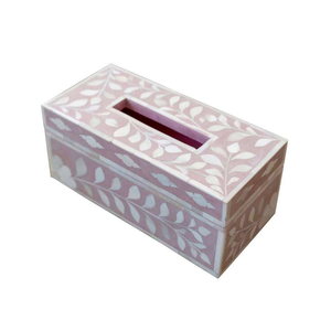 Custom Bone Inlay Tissue Box with Stunning Mother of Pearl Detailing Luxury Dining Area Bar Accessory - Product Image 3